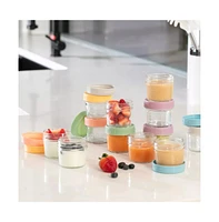 All-in-One Baby Food Prep Set; Multifunctional Baby Food Processor Steamer Blender + 12 Compact Glass Baby Food Storage Jars; Bpa-Free, Leakproof, Dur