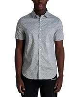 Karl Lagerfeld Paris Men's Regular-Fit Double Ll Logo-Print Button-Down Shirt