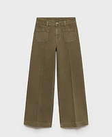 Mango Women's Pocket Wide Leg Jeans