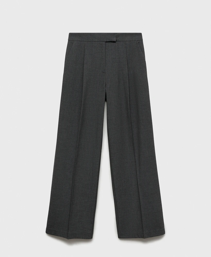 Mango Women's Straight-Fit Suit Trousers