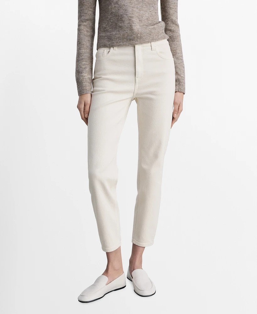 Mango Women's Newmom Comfort High-Rise Jeans