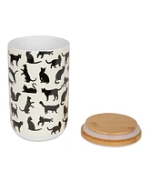 Bone Dry Ceramic Pet Treat Canister Cats Meow