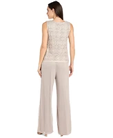 R & M Richards 3-Pc. Jacket, Lace Top Wide-Leg Pants Set