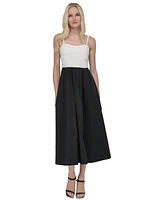 Dkny Women's Colorblocked Bustier Sleeveless Midi Dress