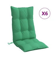 Highback Chair Cushions 6 pcs Green Oxford Fabric