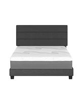 Sicily Linen Upholstered Platform Bed Frame with Adjustable Headboard - Boyd Sleep