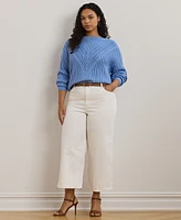 Lauren Ralph Plus High-Rise Wide-Leg Cropped Jeans