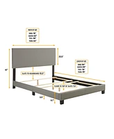 Florence Leatherette Upholstered Platform Bed Frame with Adjustable Headboard - Boyd Sleep