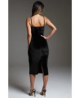 Bebe Women's Swarovski Velvet Slip Dress