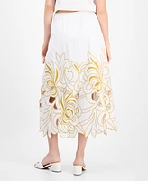 Avec Les Filles Women's Embroidered Midi Skirt