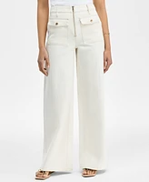 I.n.c. International Concepts Women's Zip-Front Wide-Leg Jeans, Exclusively at Macy's