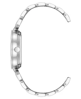Nine West Women's Quartz Silver-Tone Metal Alloy Floral Dial Watch