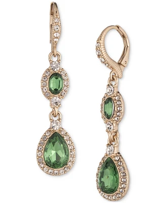 Givenchy Pave & Stone Halo Double Drop Earrings