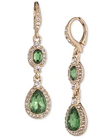 Givenchy Pave & Stone Halo Double Drop Earrings