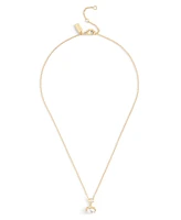 Coach Faux Stone Signature Cultivated Pearl Orb Pendant Necklace