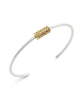 Coach Two-Tone Signature Quilted Tube Cuff Bracelet