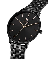 Mvmt Men's Legacy Slim Ionic Plated Black Stainless Steel Bracelet Watch, 42mm