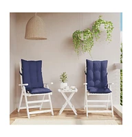 Highback Chair Cushions 2 pcs Navy Blue Oxford Fabric