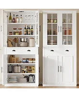 Kitchen Pantry Cabinet, Tall Freestanding Cupboard for Dining Room Living Room