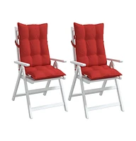 Highback Chair Cushions 2 pcs Red Oxford Fabric