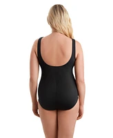 ShapeSolver Sport by Mimi Flamingo Squareneck Illusion Tank One Piece Swimsuit