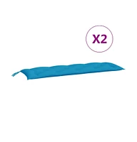Garden Bench Cushions 2 pcs Light Blue 59.1"x19.7"x2.8" Oxford Fabric