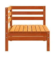 Patio Sofas Corner 2 pcs Wax Brown Solid Wood Pine