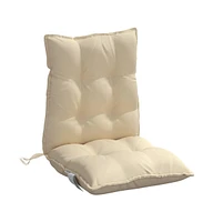 Lowback Chair Cushions 2 pcs Beige Oxford Fabric