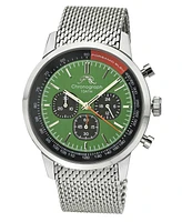 Simon Stainless Steel Chronograph Silver Tone & Black and Green Men's Watch 1322CSIS