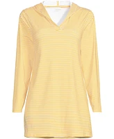 Lands' End Women's Hooded Mini Swim Upf 50 Cover-Up Dress