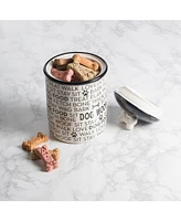 Bone Dry Ceramic Pet Treat Canister Dog Text