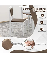5-Piece Dining Set for 4 with Rubber Wood Legs for Small Dining Room