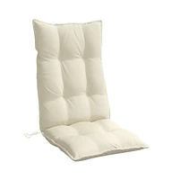 Highback Chair Cushions 4 pcs Cream Oxford Fabric