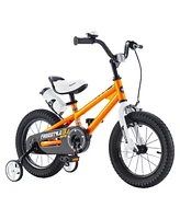 RoyalBaby Freestyle 14" Kids Bike w/Training Wheels & Water Bottle, Orange