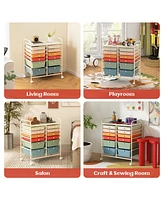 12 Drawers Rolling Cart Storage Scrapbook Paper Organizer Bins-Deep