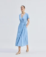 Maxi Wrap Dress Light Blue