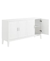 White 4-Door Sideboard Cabinet with Adjustable Shelf