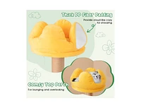 Multi-Level Cat Tree with Plush Padded Perch & Fruit-Shaped Platforms Fun & Cozy Play Tower for Cats