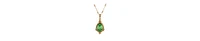 2028 14K Gold Dipped Green Crystal Pendant Necklace