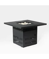 34inches Steel fire pit table Gas Fire Pit for Outdoor Outside Patio Deck and Garden Black