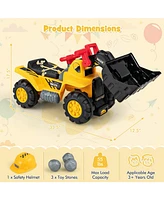 Kids Ride-On Bulldozer Toy Play Truck with Adjustable Bucket Fun Ride-On for Toddlers