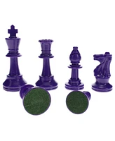 We Games Color Bright Plastic Staunton Tournament Chess Pieces with 3.75 in. King - Half Chess Set of Chess Pieces Only