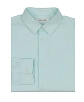 Calvin Klein Big Boys Long Sleeve Stretch Fashion Solid Poplin Shirt
