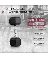 Signature Fitness Hex Dumbbells Strength Training Workout Equipment Set, 25 lbs