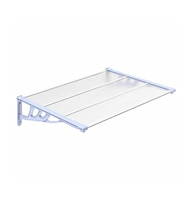 Door Canopy Gray and Transparent 48"x35.4" Polycarbonate