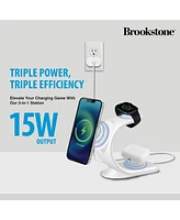 Brookstone 3-In-1 Wireless Magsafe Charging Moon for iPhone, Airpods, and Apple Watch