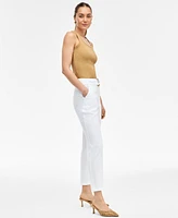 I.n.c. International Concepts Women's Belted Linen-Blend Cropped Pants, Exclusively at Macy's