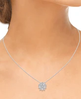 Diamond Flower 18" Pendant Necklace (1/2 ct. t.w.) in 14k White Gold