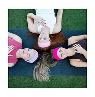 Women's Pack of Wide Training Headbands - Purple + Pink + Hot Pink