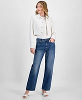 Hugo Women's Metallic-Accent Textured Cropped Jacket